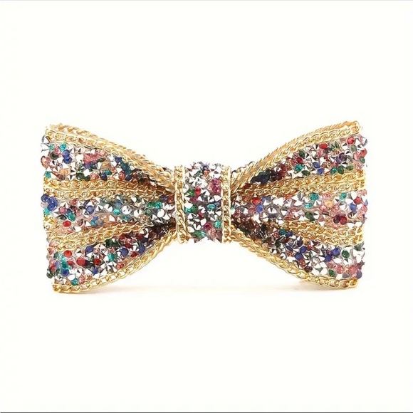 COPY - Gold and Red Beaded Bow Tie
